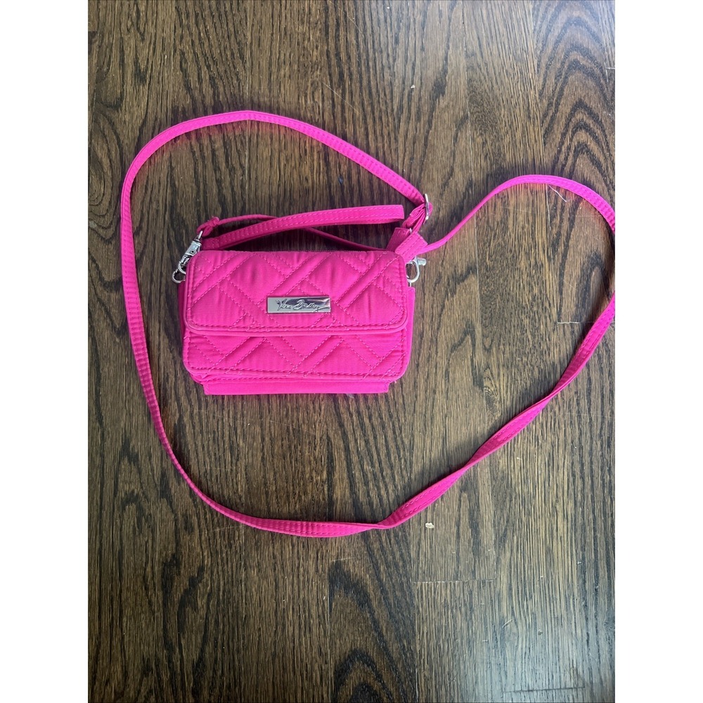 Vera Bradley All in One Crossbody Magenta quilted wallet purse RFID